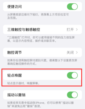 正镶白苹果授权维修站分享iPhone轻点无法唤醒怎么办 